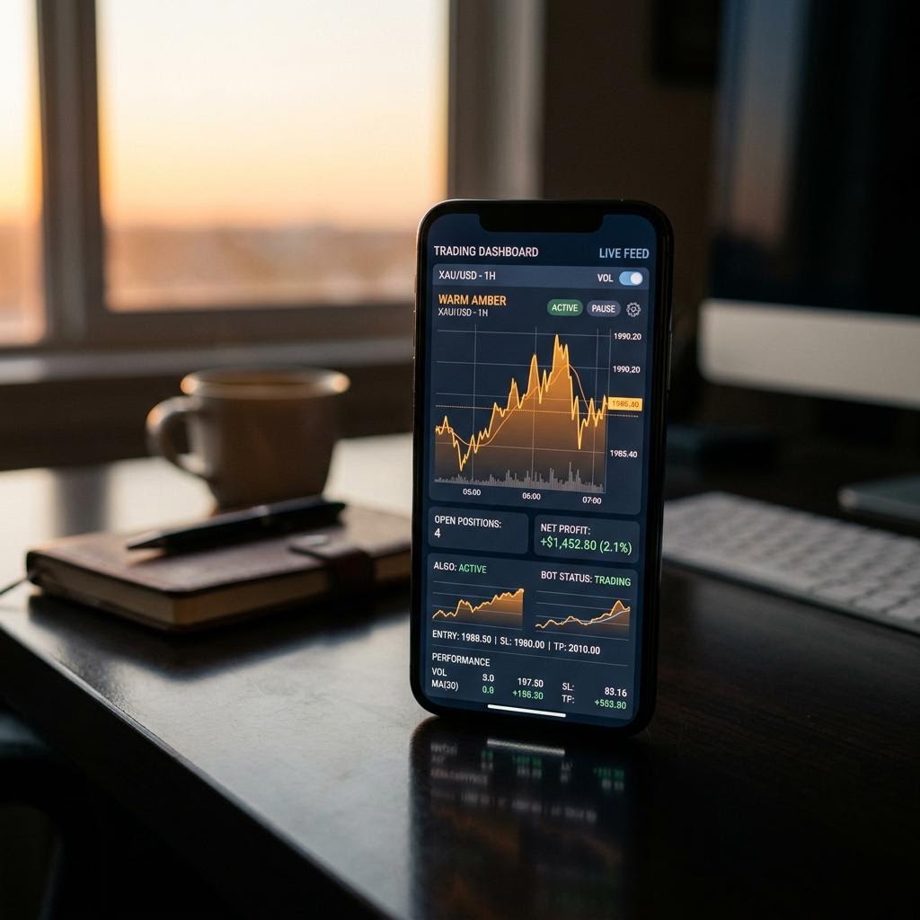 MBEK2LAST AI crypto trading platform interface op mobiel toestel